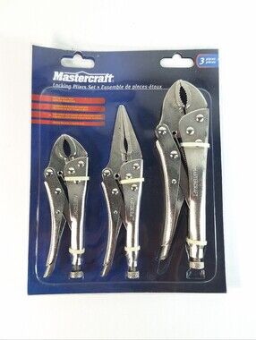 Mastercraft Locking Pliers 3 Piece Set, New In Package
